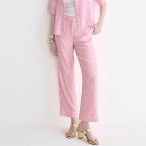 J. Crew Collection Pink Sequin Wide Leg Pants Women's Size 8 EUC Pockets